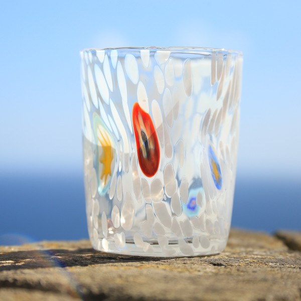 MAYER - Bicchieri per bere in vetro di Murano con macchie pastello