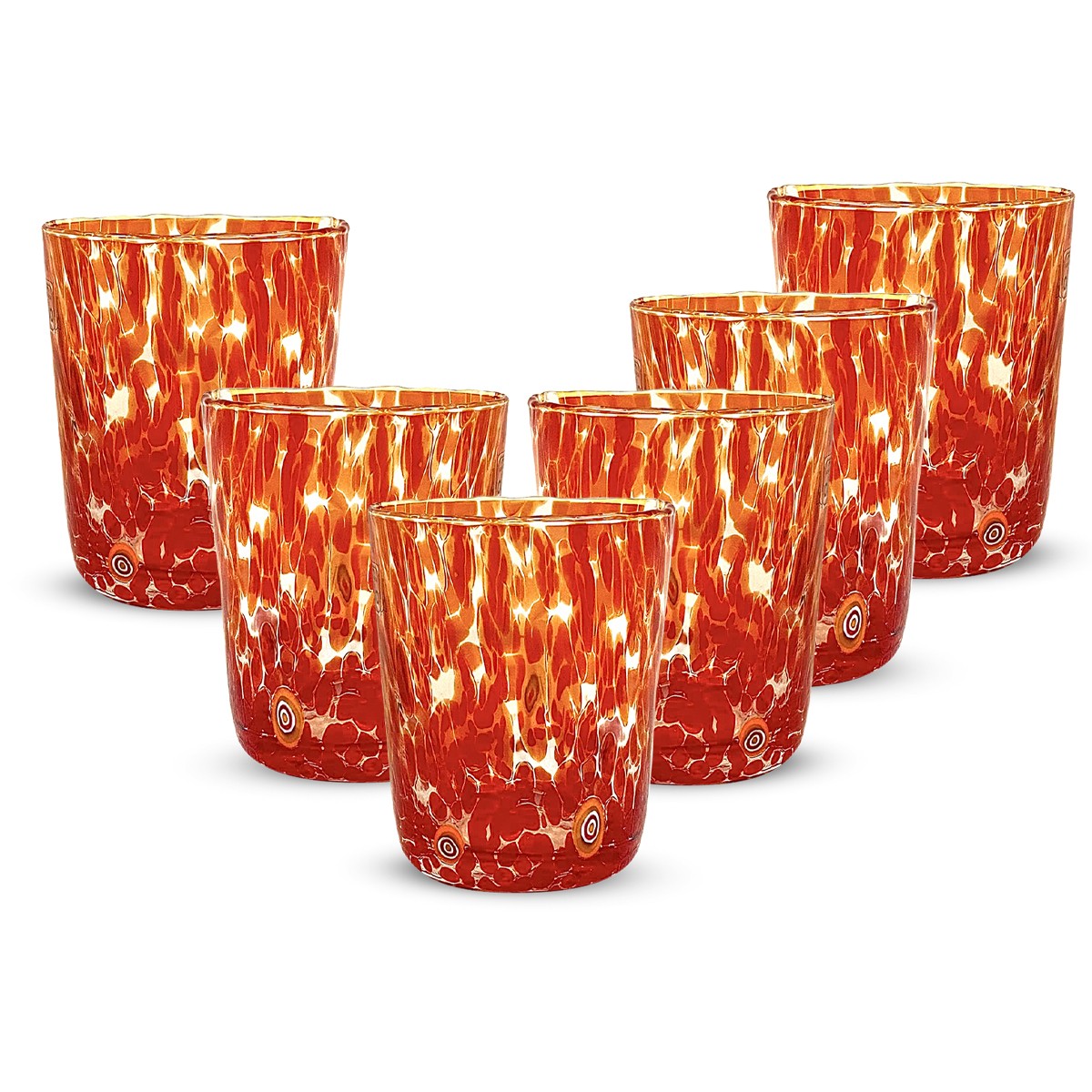 Set 6 pezzi Bicchiere Murano Rosso