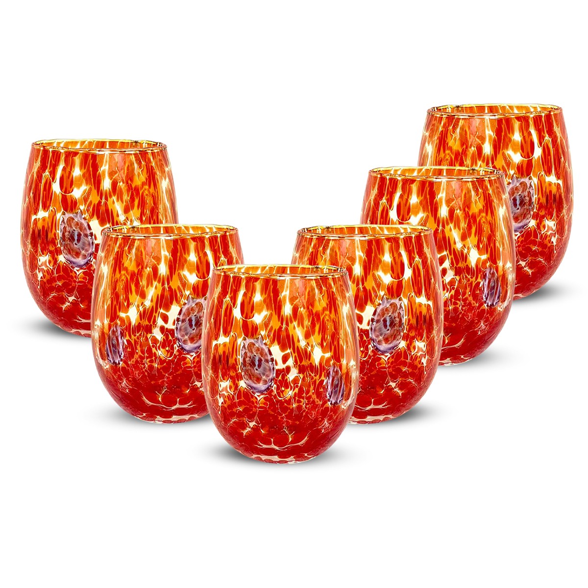 Set 6 pezzi Bicchiere Murano Arancione