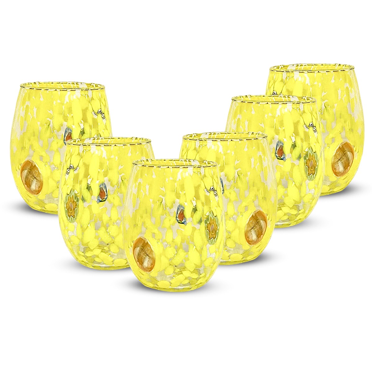 Set 6 pezzi Bicchiere Murano Giallo