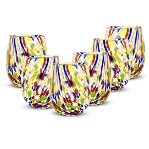 Set 6 pezzi Bicchiere Murano Multicolore