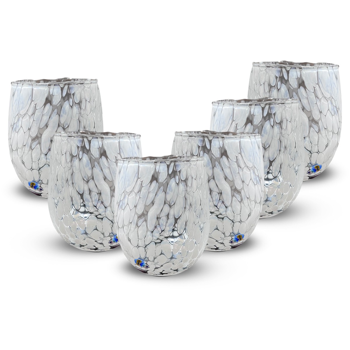 Set 6 pezzi Bicchiere Murano Bianco