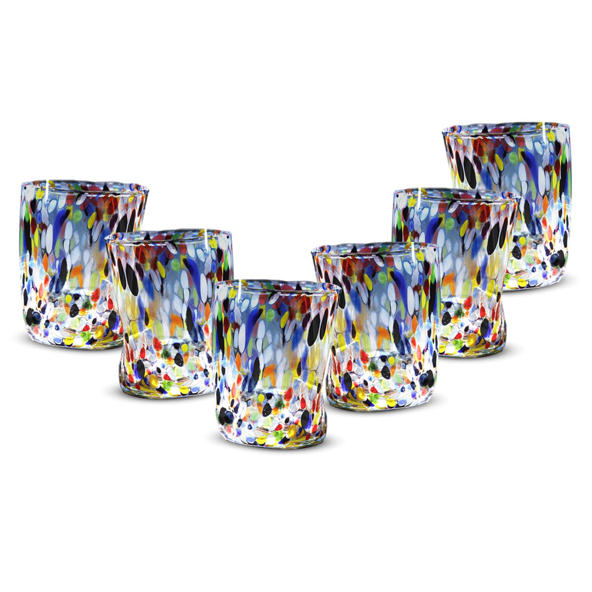 Set 6 pezzi Bicchiere Goto Murano Murrina