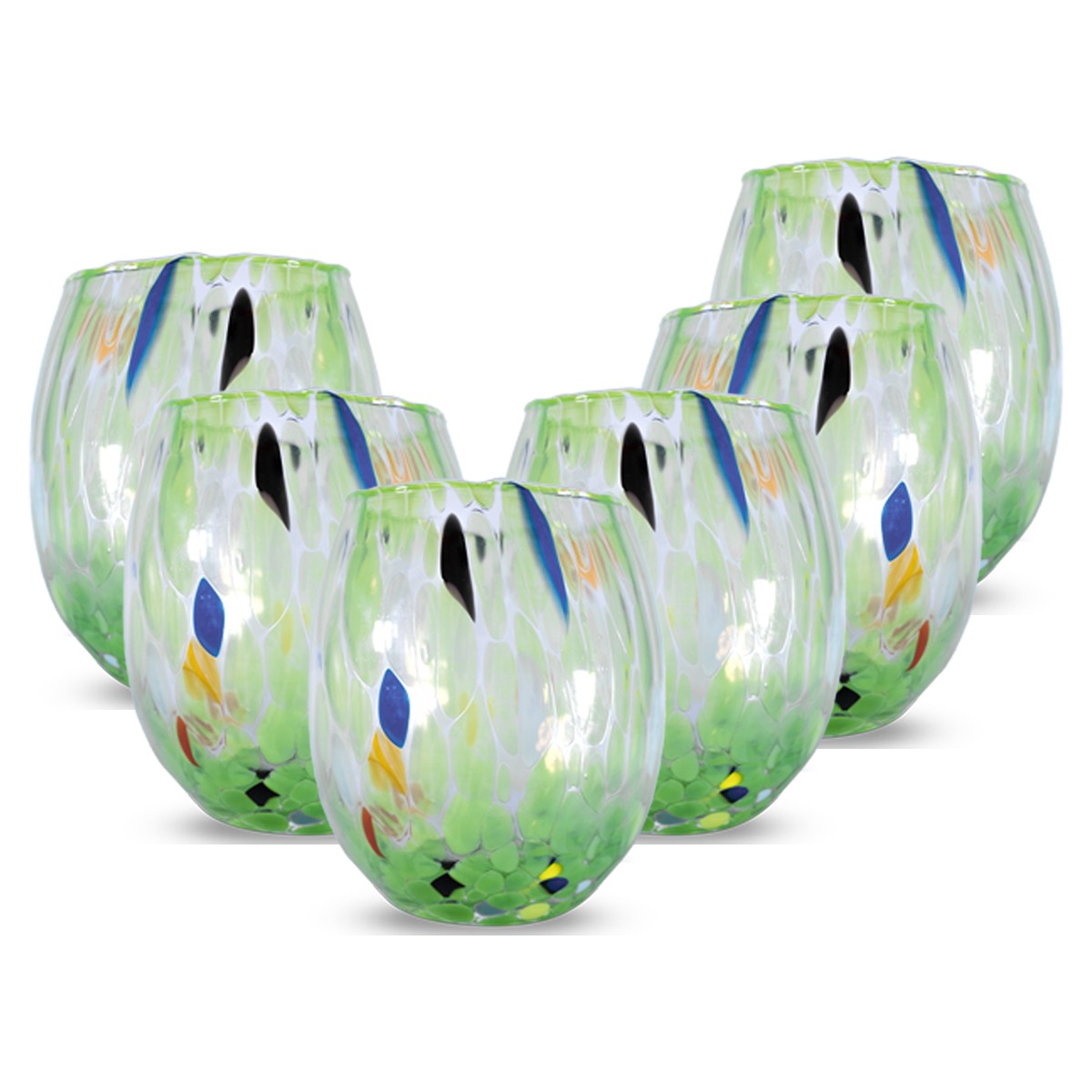 Set 6 pezzi Bicchiere Murano Verde Chiaro